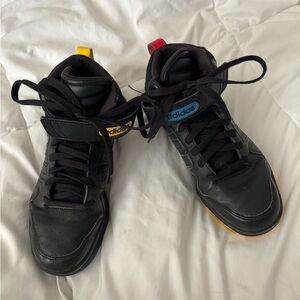adidas Black High-Top Sneakers with Yellow & Blue Pull Tabs